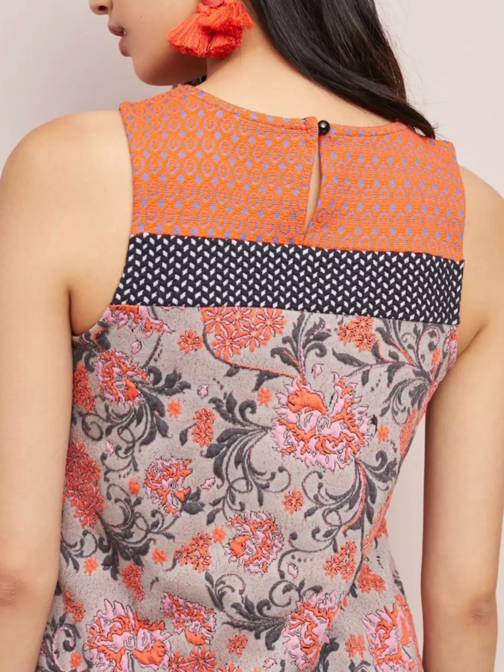 Anthropologie Meadow Rue Poppy Jacquard Tank Size M - Picture 2 of 6